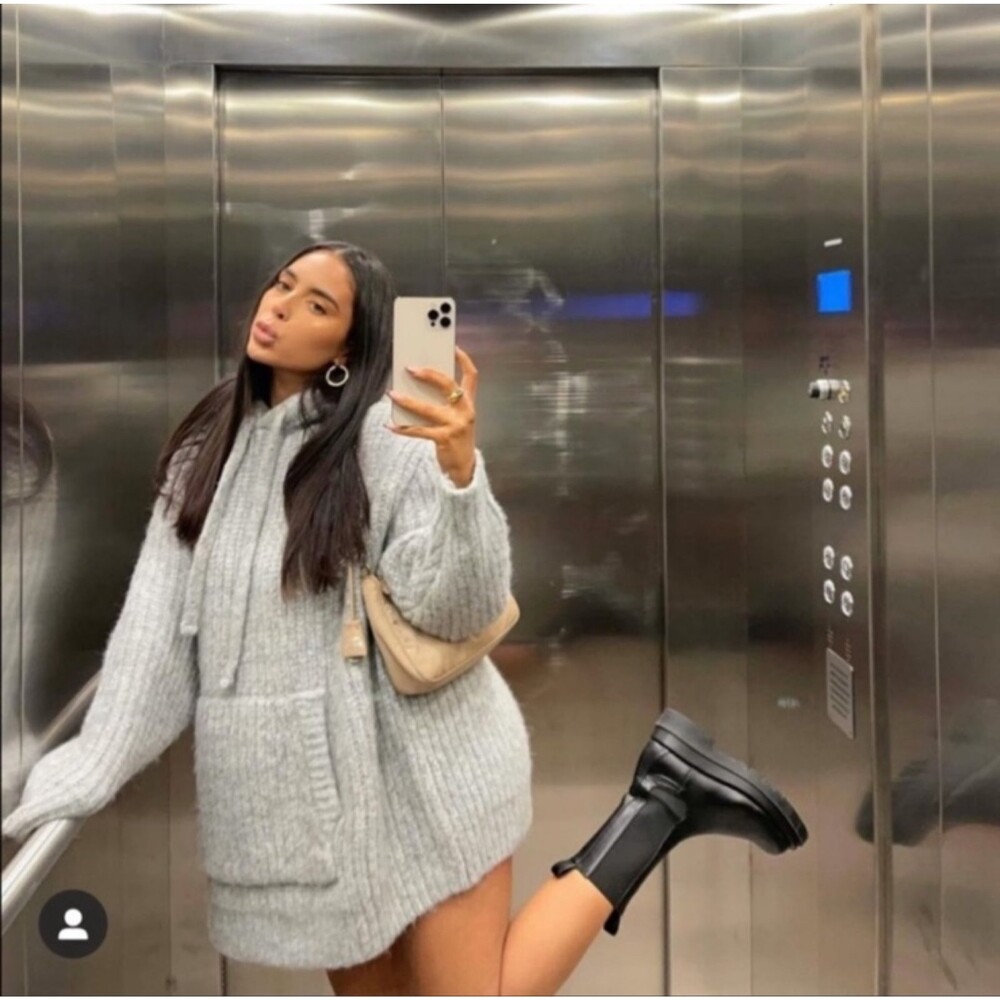 Zara Oversized Knit Sweatshirt in Grey Size XS/S - Picture 8 of 12